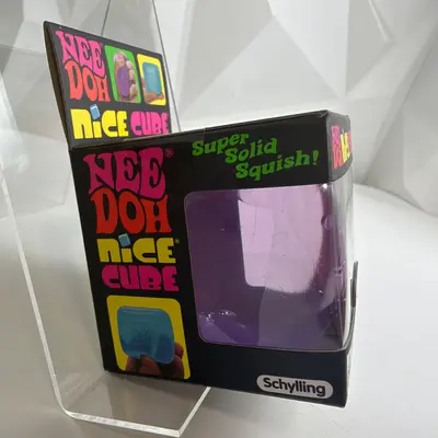 NeeDoh Nice Cube Squishy Stress Toy Schylling Super Solid Squish Purple - Thumbnail 6