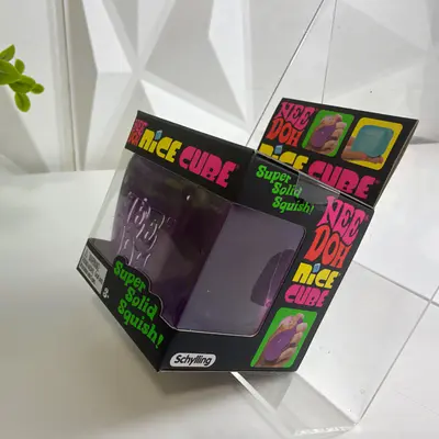 NeeDoh Nice Cube Squishy Stress Toy Schylling Super Solid Squish Purple - Thumbnail 5