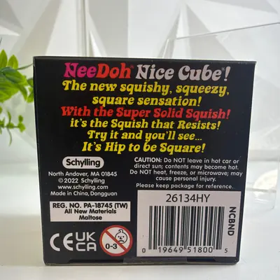 NeeDoh Nice Cube Squishy Stress Toy Schylling Super Solid Squish Purple - Thumbnail 4