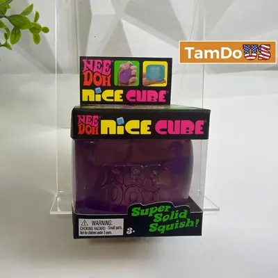 NeeDoh Nice Cube Squishy Stress Toy Schylling Super Solid Squish Purple - Thumbnail 1