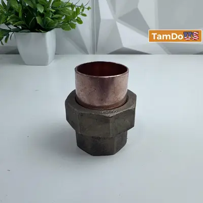 NIBCO 1-1/2 Inch Copper Solder to Female Threaded FIPT Brass Dielectric Union - New - Real photo at TamDo.us