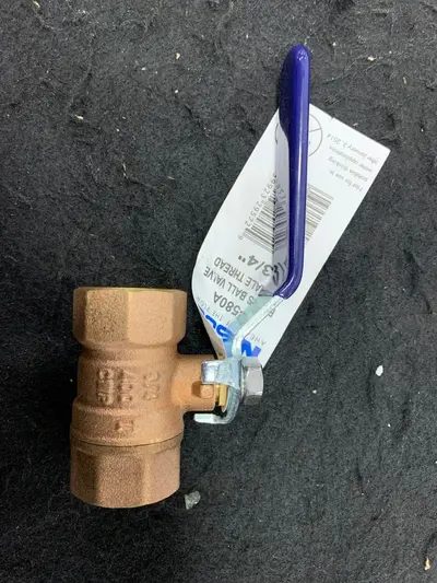 Nibco T-580A 3/4" Brass Ball Valve, FIP Threaded, Conventional Port - Thumbnail 3