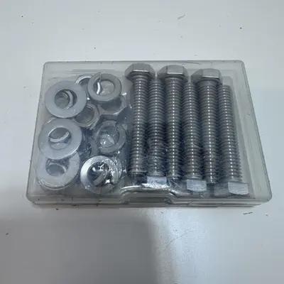 Niulunbao Hex Head Bolts, Nuts, Flat Washers, Lock Washers 3/8"-16x2", 6 Sets - Thumbnail 2