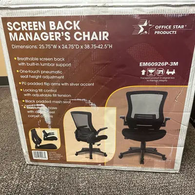 Office Star Screen Back Manager's Chair (25.75W x 24.75D x 38.75-42.5H) - Thumbnail 2