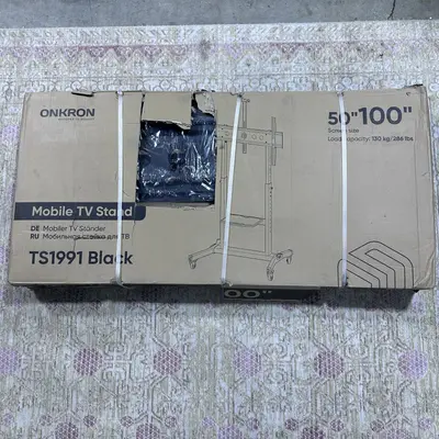 ONKRON Mobile TV Stand for 50"-100" max 265 lbs, Tilting, black TS1991 - Thumbnail 9
