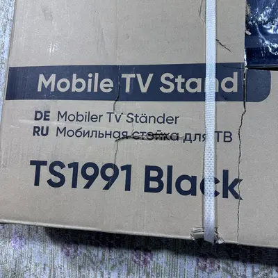 ONKRON Mobile TV Stand for 50"-100" max 265 lbs, Tilting, black TS1991 - Thumbnail 7