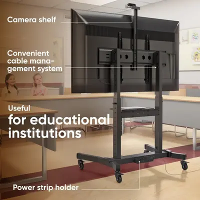 ONKRON Mobile TV Stand for 50"-100" max 265 lbs, Tilting, black TS1991 - Thumbnail 3