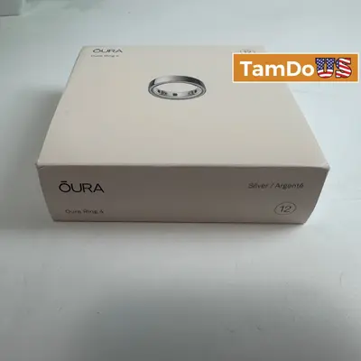 Oura Ring 4 Smart Ring Silver Size 12 Health Sleep Activity Tracker Gen 4 - Thumbnail 1