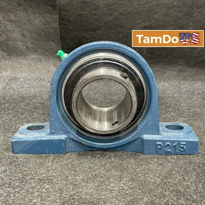 P215 Pillow Block Bearing, 75mm Bore, Heavy Duty 2-Bolt Mounted Housing - Thumbnail 1