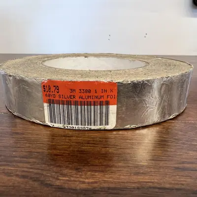 Pack 7 3M 3380 1.0" x 60yd Silver Aluminum Foil Tape - Thumbnail 2
