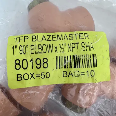 Pack of 10 TFP Blazemaster 1" 90 deg CPVC Sprinkler Head Elbow x 1/2" NPT 80198 - Thumbnail 3