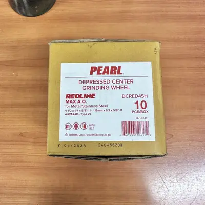 Pearl Redline DCRED45H Grinding Wheel 4.5"x1/4"x5/8"-11, Type 27, 10-Pack - Thumbnail 5