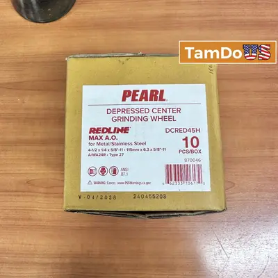 Pearl Redline DCRED45H Grinding Wheel 4.5"x1/4"x5/8"-11, Type 27, 10-Pack - New - Real photo at TamDo.us