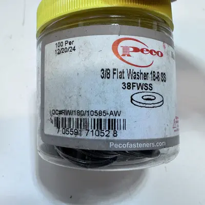 Peco 3/8" Flat Washers 100 Pack - Thumbnail 3