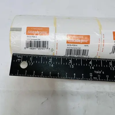 Permanent Datecode Genie DCG-P26-4 Labels, 2"x6", 4 Rolls Pack - New - Real photo at TamDo.us