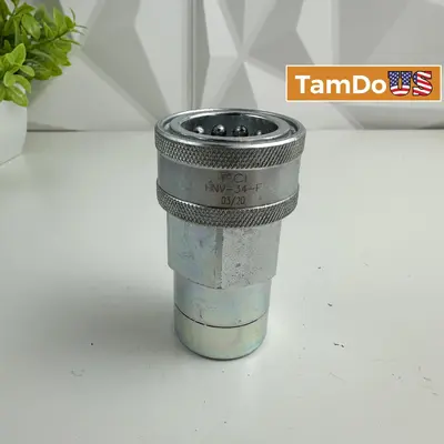 PGI HNV-34-F Hydraulic Quick Coupler, 1-1/4" NPT Female, Steel, 32.5mm ID - New Open Box - Real photo at TamDo.us