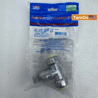 Plumb Eezey Connection 1/2" Copper x 1/4" COMP Supply Valve - Tee - Thumbnail 4