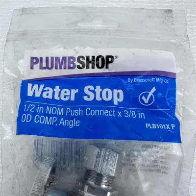 PLUMBSHOP Water Stop 1/2 in. Nom Comp x 3/8 in. OD Comp PLB101X P - Thumbnail 1
