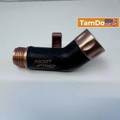 Pocket Hose Copper Bullet Brass Shut-Off Valve Swivel Connector Nozzle Adapter - New Open Box - Real photo at TamDo.us