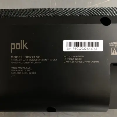 Polk Audio DBRX1 SB Soundbar Unit Wireless Bluetooth Speaker Model DBRX1 SB - Thumbnail 6