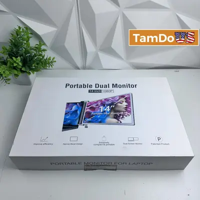 Portable Dual Monitor 14" 1080P FHD IPS, USB-C/HDMI - Thumbnail 1