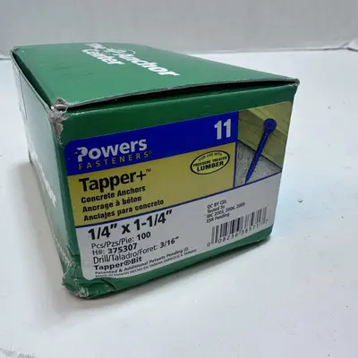 Powers Fasteners Tapper+ Concrete Anchors 1/4" x 1-1/4" - 100 Count - Thumbnail 4