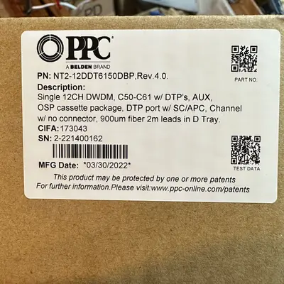 PPC Belden NT2-12DDT6150DBP 12CH DWDM Cassette FOR Fiber Optic Network - Thumbnail 6