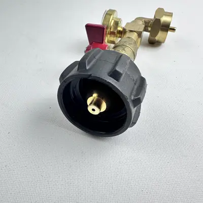 Propane Tank Gas Gauge Regulator Adapter w/ Shut-Off Valve & Pressure Meter - Thumbnail 7