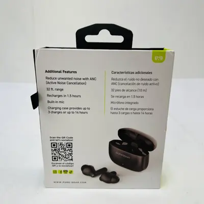 PureGear PureBoom Orbs Pro Wireless Earbuds ANC Bluetooth Black - Thumbnail 3