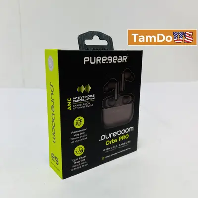 PureGear PureBoom Orbs Pro Wireless Earbuds ANC Bluetooth Black - Thumbnail 1