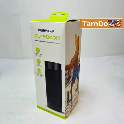 PureGear PureBoom Wireless Bluetooth Speaker Black Portable 13hr Battery E71BB - Thumbnail 1