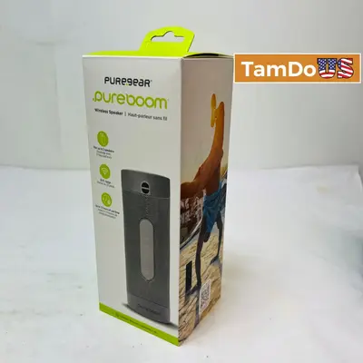 PureGear PureBoom Wireless Bluetooth Speaker Gray Portable 13hr Battery E85BB - New - Real photo at TamDo.us