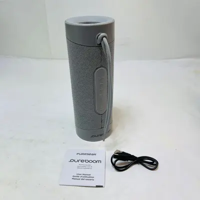 PureGear PureBoom Wireless Bluetooth Speaker Gray Portable 13hr Battery E8CBB - Thumbnail 2