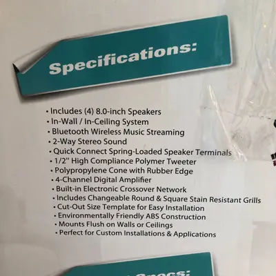 Pyle PDICBT286 8" Bluetooth In-Ceiling In-Wall Speaker System 4-Channel White - Thumbnail 7