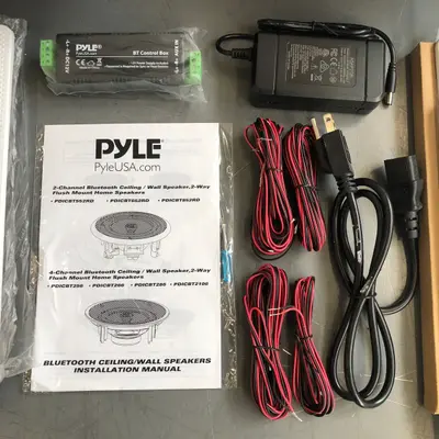 Pyle PDICBT286 8" Bluetooth In-Ceiling In-Wall Speaker System 4-Channel White - Thumbnail 3