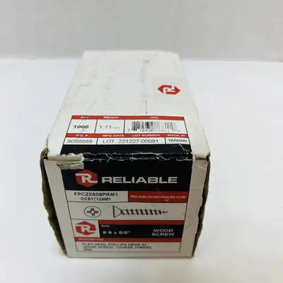 Reliable Wood Screw #6 x 5/8" Flat Head Zinc - Thumbnail 3