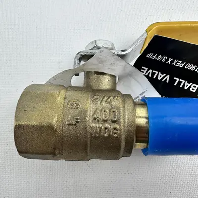 Raven FFBL-034-NL 3/4" Brass Ball Valve 400 WOG Lead-Free PEX Adapter - Thumbnail 4