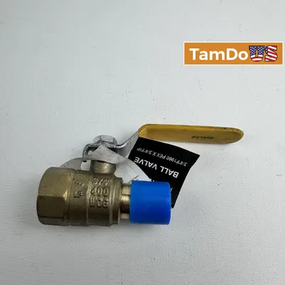 Raven FFBL-034-NL 3/4" Brass Ball Valve 400 WOG Lead-Free PEX Adapter - Thumbnail 1