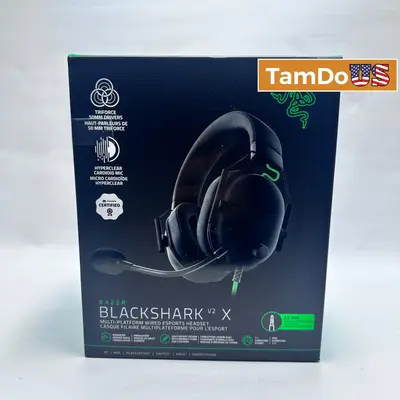 Razer BlackShark V2 X Wired Gaming Headset: 7.1 Surround Sound, 50mm Drivers - Thumbnail 1