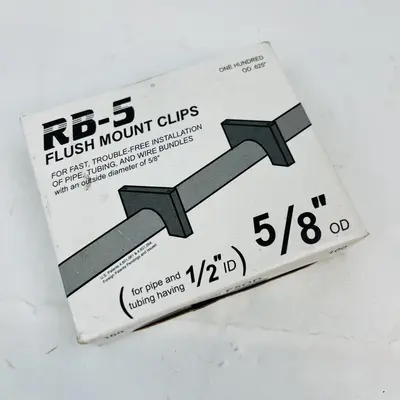 RB-5 Flush Mount Clips 100 Qty for 1/2" ID 5/8" OD Pipe - Thumbnail 2