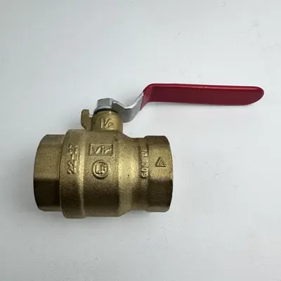 Red-White 1/2" Brass Ball Valve Fig 5592AB 600 WOG Lead-Free - Thumbnail 2