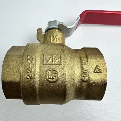 Red-White 1/2" Brass Ball Valve Fig 5592AB 600 WOG Lead-Free - Thumbnail 3