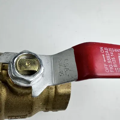 Red-White 1/2" Brass Ball Valve Fig 5592AB 600 WOG Lead-Free - Thumbnail 5
