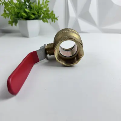 Red-White 1/2" Brass Ball Valve Fig 5592AB 600 WOG Lead-Free - Thumbnail 4
