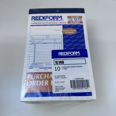 Rediform Purchase Order Book Bottom Punch Two-Part 50/Book Carbonless 10 Pack - Thumbnail 5
