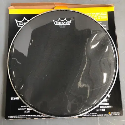 Remo Ks-0614-00 Black Max 14" Marching Tom/snare, Crimped Drum Heads - Thumbnail 1