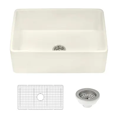 Ruvati Fiamma Undermount 33-in Fireclay Single Bowl Kitchen Sink - Thumbnail 2