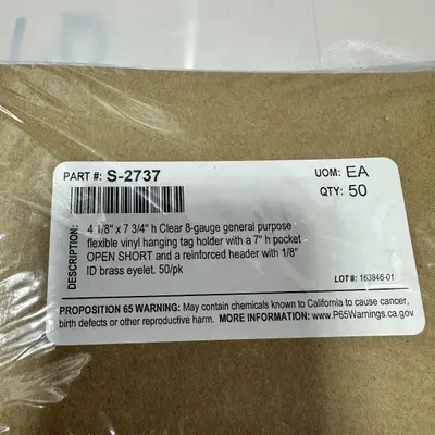 S-2737 Vinyl Hanging Tag Holder 4⅛×7¾, 50-Pack - Thumbnail 7