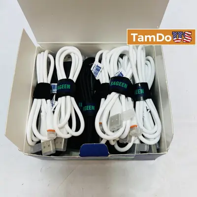 SAGEEN USB Cable Lot 20pcs (10 Black + 10 White) - Thumbnail 1