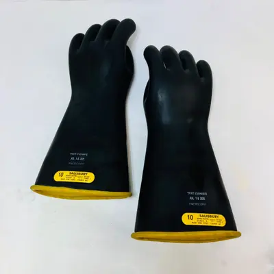 Salisbury Class 2 Electrical Rubber Gloves Size 10 17kV ANSI ASTM Type I - Thumbnail 2